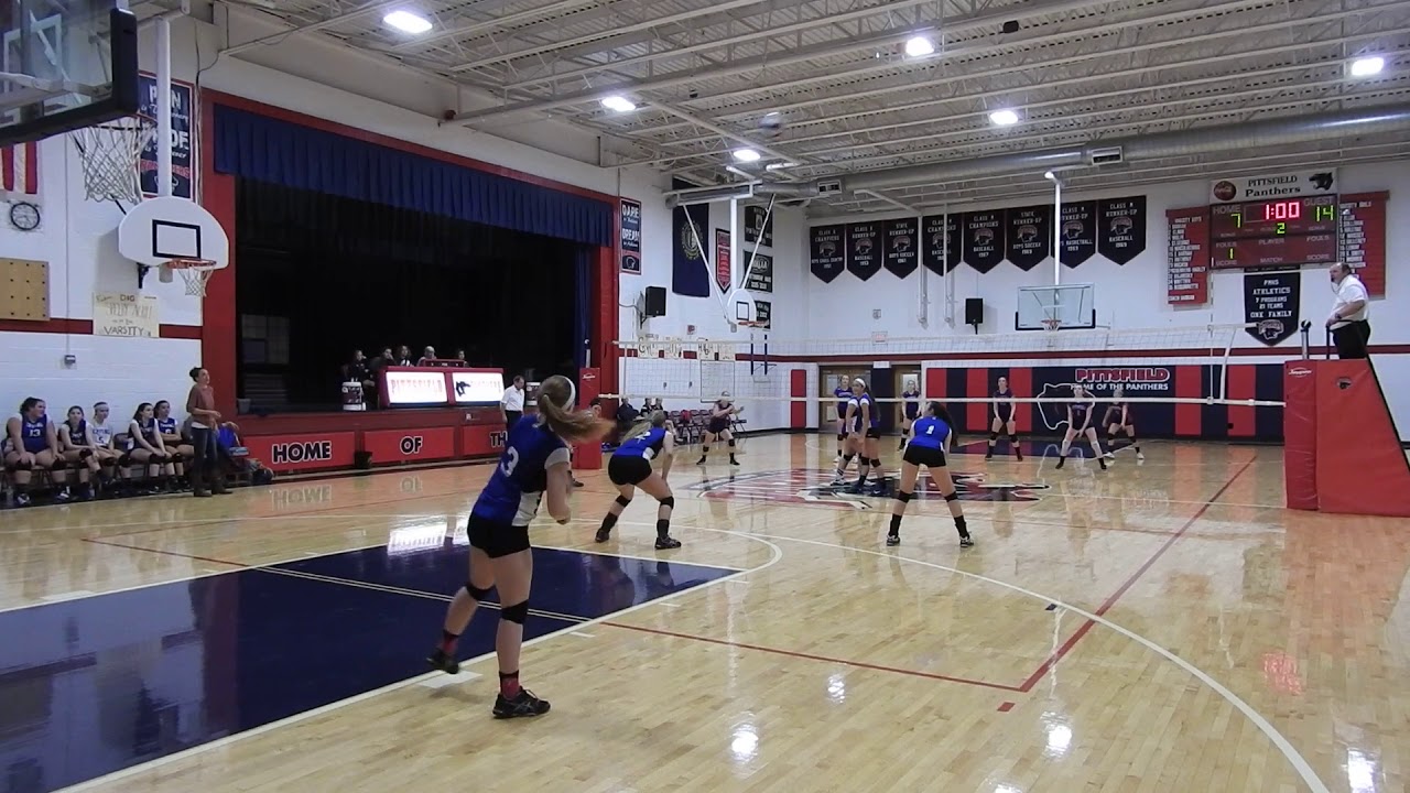 2017.10.16 Epping Blue Devils Varsity Volleyball Game 2 vs Pittsfield WIN 25 20 YouTube