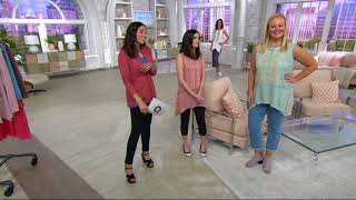 LOGO by Lori Goldstein Embroidered Sleeveless Slub Knit Top on QVC