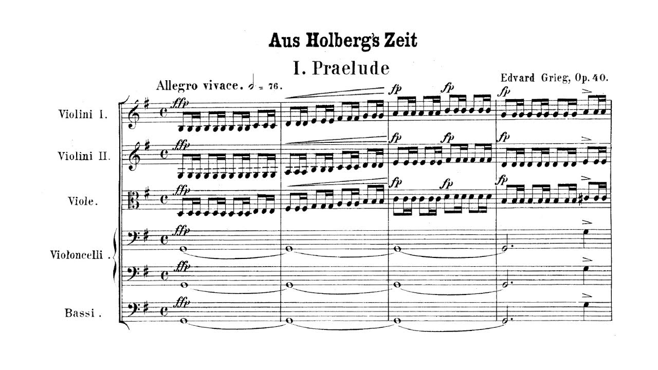 Grieg   Suite Holberg Op 40 Partition