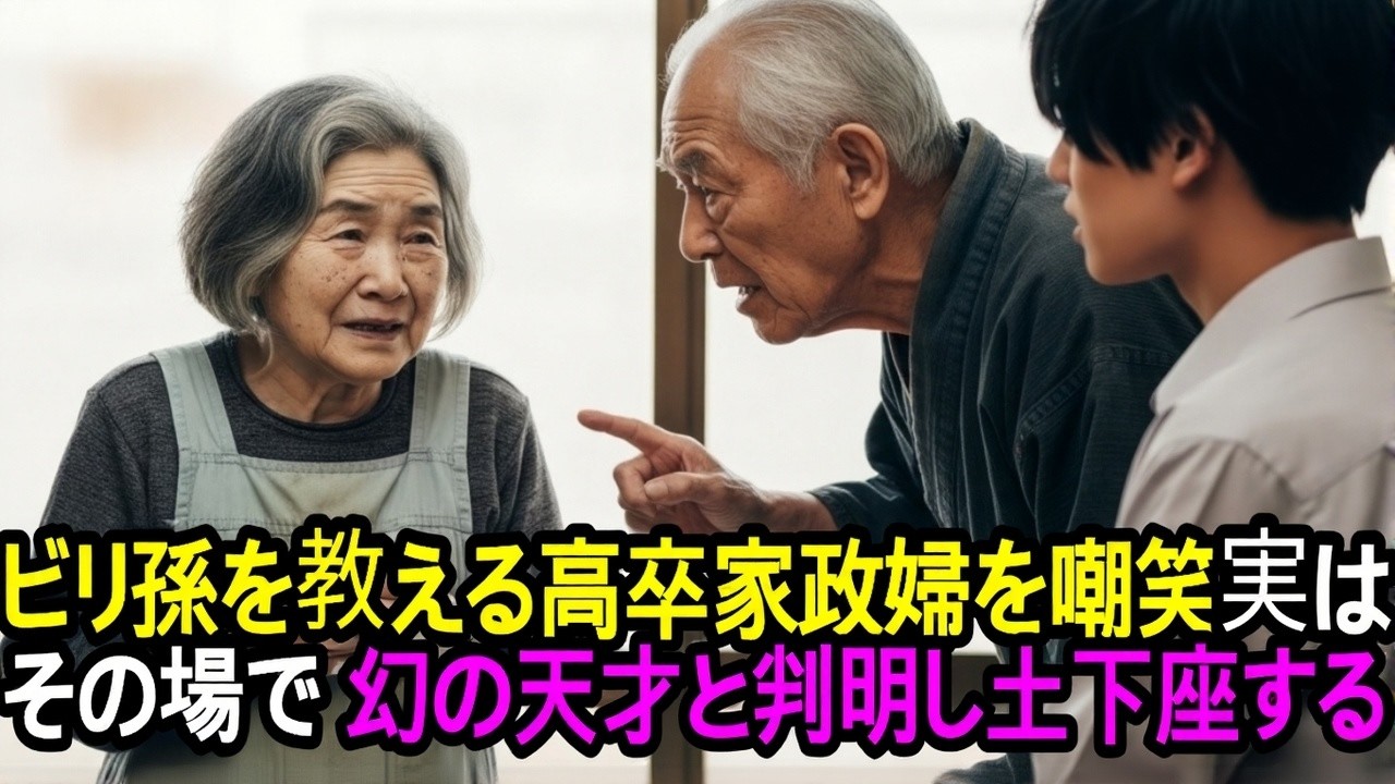 学年ビリの孫を教える高卒の家政婦を見下した老舗店主、わずか30分後に実は過去の天才と発覚し土下座する羽目に…その後東京大学合格へ導く【感動する話】【朗読】