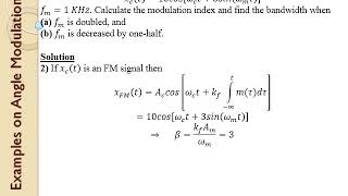 النظم Examples on Angle Modulation part 2
