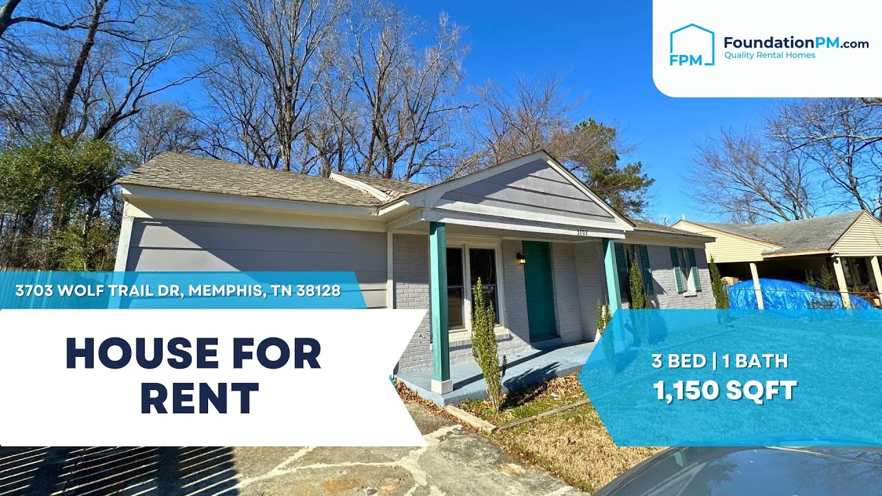 🏡 Move-In Ready Home for Rent | 3703 Wolf Trail Dr, Memphis, TN 38128 | FoundationPM.com