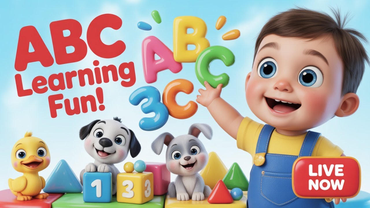 LIVE: Toddler ABC Learning + Numbers, Animals, Shapes 🎨 Fun Preschool Activities & Kids Education