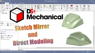 DesignSpark Mechanical #35 Updated | Sketch Mirror | Surface Modeling | Shell the solid |