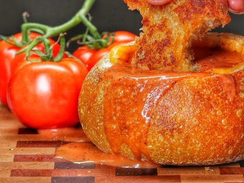 Grilled Cheese And Tomato Soup Bread Bowl | Tasty Food