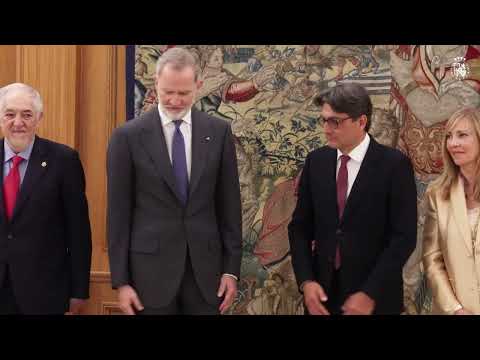 Su Majestad el Rey recibe al presidente del Tribunal Europeo de Derechos Humanos, Mattias Guyomar