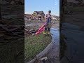 Flag saved from tornado damage in Perryton, Texas