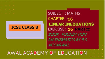 ICSE Class 8 Maths Chapter 16 Linear Inequations - Part II