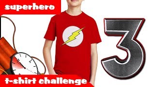 Superhero T-Shirt Logo Challenge Nerf Gun Battle Superhero Videos For Kids