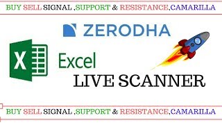 Zerodha Excel Live Scanner :-Buy Sell Signal ,Support & Resistance,Camarillia (All In One )