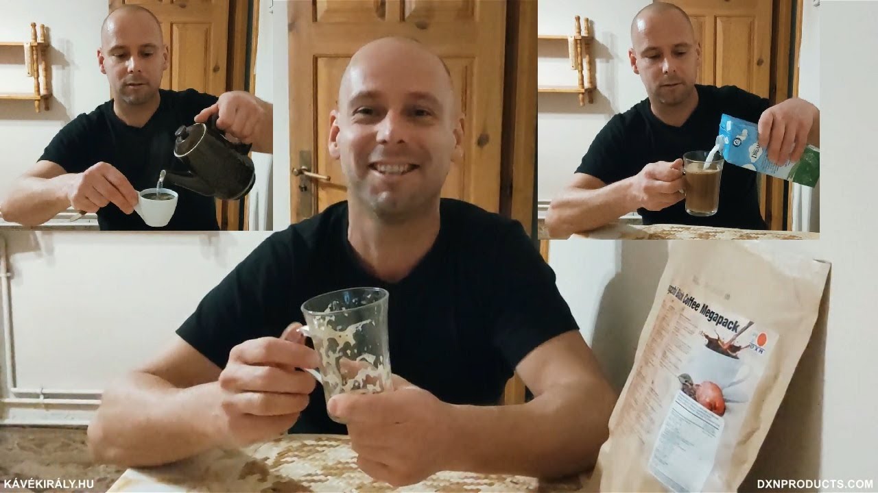 Black coffee with Ganoderma medicinal mushroom for heartburn DXN