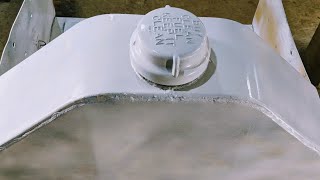 Cat D4 fuel tank liner and paint prep