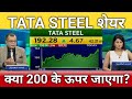 Tata steel share क्या 200 का लेवल तोड़ेगा?, tata steel share latest news, tata steel share anelysis 