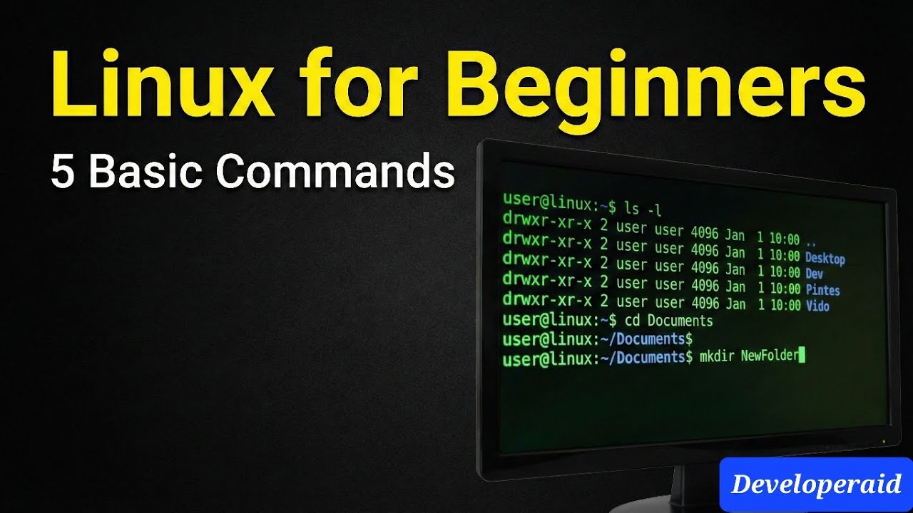 5 Basic Linux Commands for Beginners | Step-by-Step Tutorial - YouTube