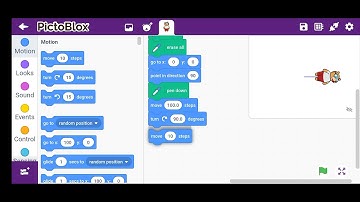 How to make square on pictoblox.