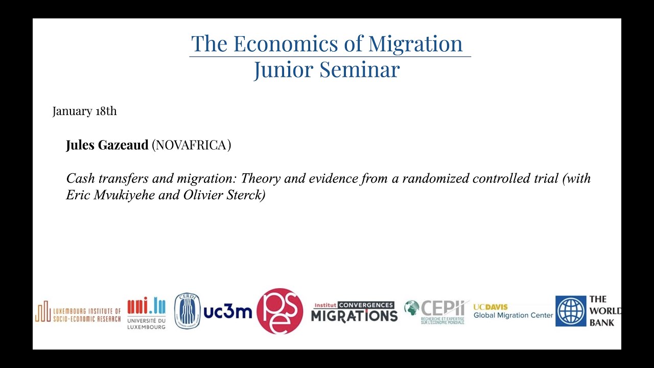 The Economics of Migration, Junior Seminar session 17, 18/01/2021