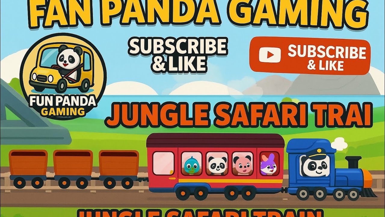 “Jungle Safari Train Ride 🚂🐼 | Fun Panda Gaming | Kids Cartoon Game”