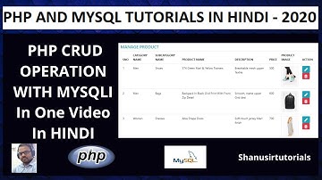 PHP CRUD Operations Tutorials With MySqli In Hindi | Insert Select Update Delete In One Video