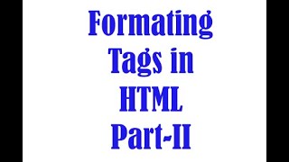 Standard 10 | Chapter 1 | HTML Formatting tags | Part-2 | Computer Studies