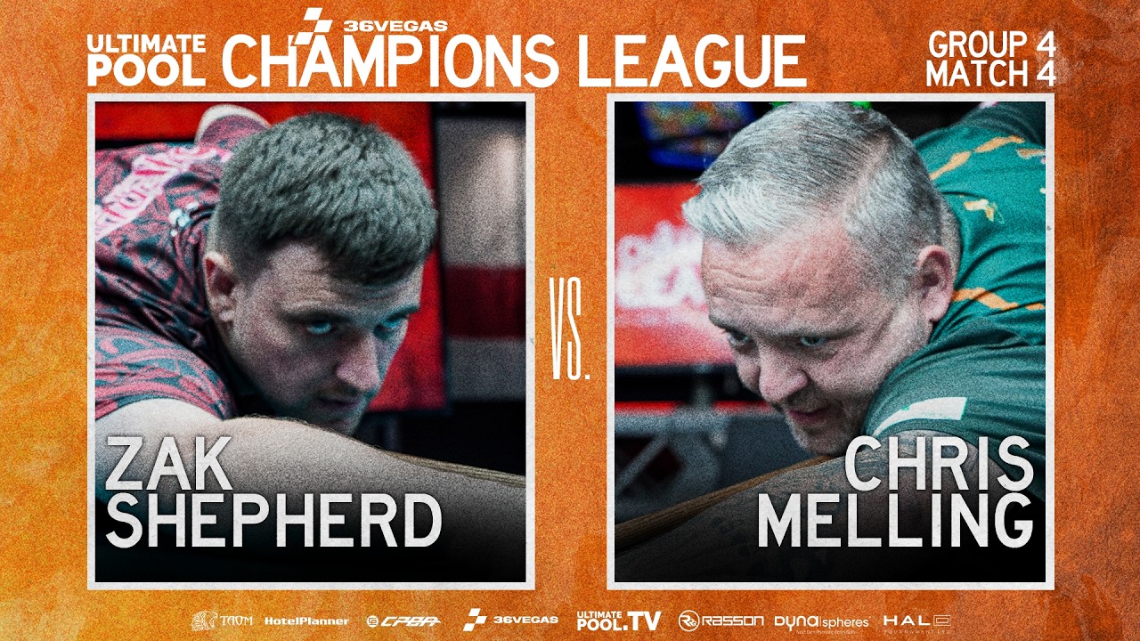 CuePoint billiards news cover image for Zak Shepherd Faces Chris Melling in Champions League Week 4 Showdown