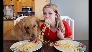 Who Eats It Faster? My Dog Or Me? Food Eating Contest