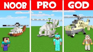 REAL HELICOPTER in MINECRAFT! Minecraft - NOOB vs PRO vs GOD