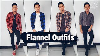 4 FLANNEL OUTFIT IDEAS | PAANO mag STYLE ng LONG SLEEVE CHECKERED (FLANNELS) | MEN's FASHION PH
