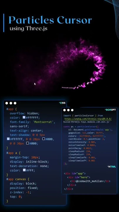 Particles cursor #coding #css #webdesign #python #html #viral # ...