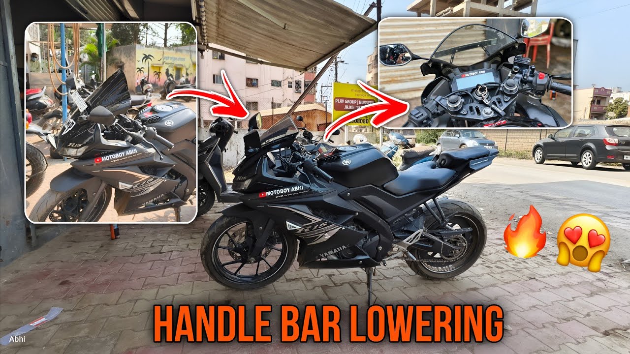 Lowered R15 🔥Yamaha R15 V3 Front Fork Lowered & Remove Modified Visor to Visor ...