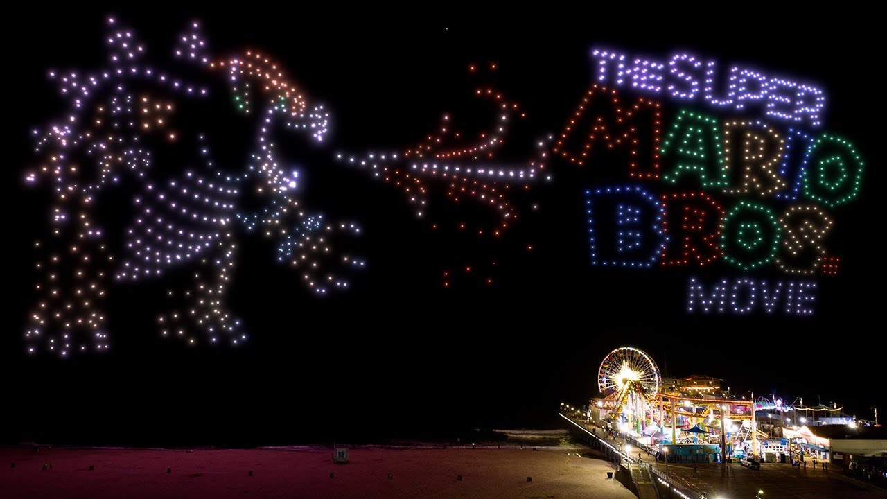 Super Mario Movie Drone Light Show