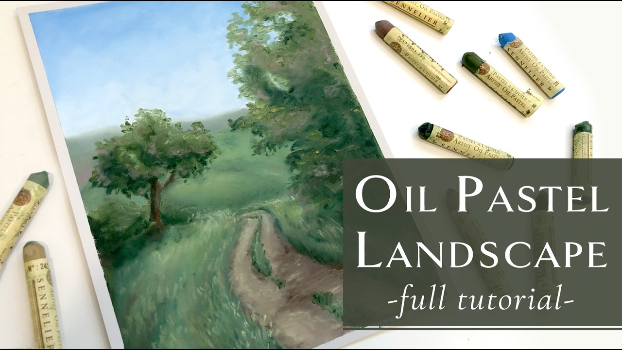 Oil Pastel Landscape Tutorial for Beginners - Step by Step - YouTube