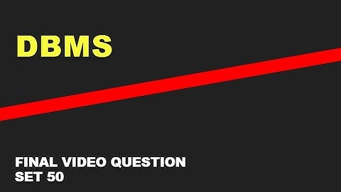 Question Set 50 | Database Management System | Java Institute