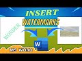 Properly Insert A Watermark In Microsoft Word | MS Word Me Watermark Kaise Add Kare