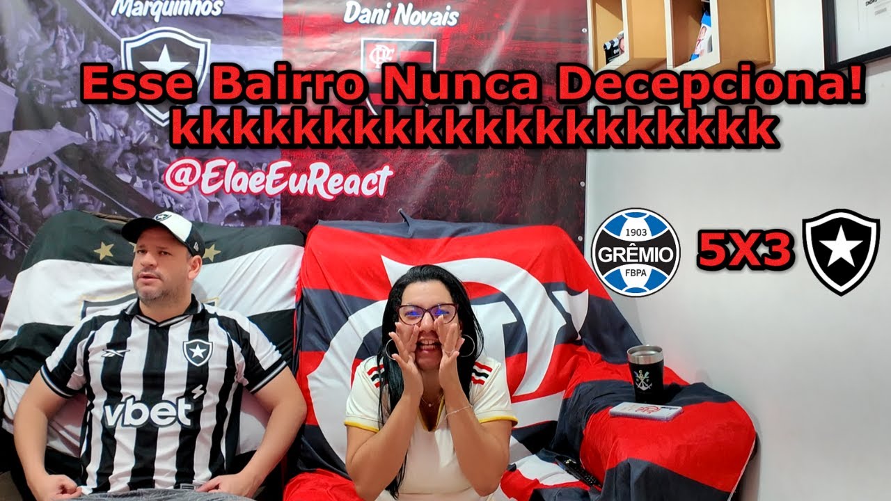 React de Grêmio 5x3 Botafogo, em segundo tempo avassalador o Imortal atropela o Fogão no Sul.