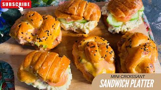 HOW TO MAKE A PERFECT MINI CROISSANT SANDWICH PLATTER | EASY PARTY APPETIZER IDEA