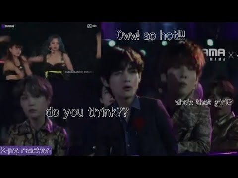 Bts cute reaction to idols performance( black pink, Twice,Red velvet, Everglow, Mamamooo, and etc..