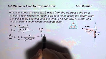 Minimum Time to Row and Run Calculus Optimization Application