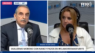 Guillermo Moreno con Nancy Pazos en Radio 10 4/4/24