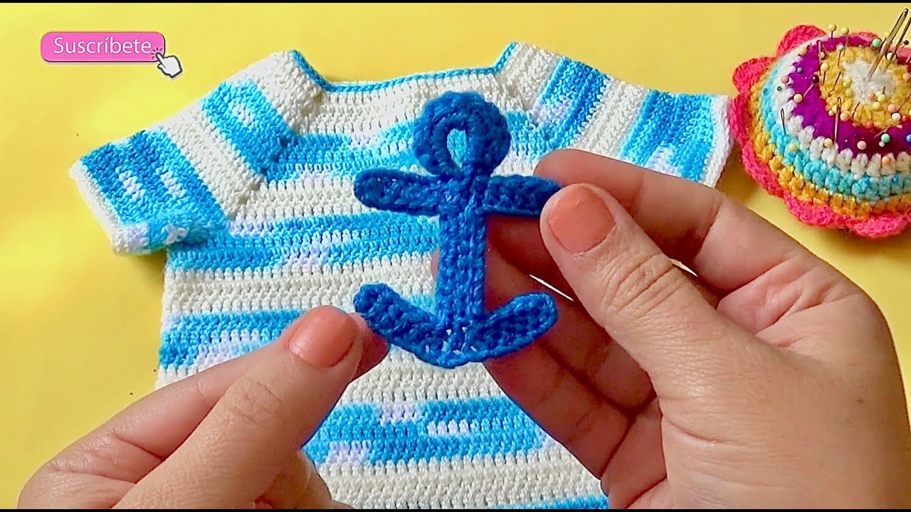 ANCLA TEJIDA A CROCHET PARA DECORAR TEJIDOS - crochet anchor
