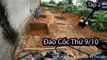 Máy Xúc Đào Móng Cốc 1m6m2 x 1m3. 10 Cốc To.T1. Đài Cốc T9/10 Hoàn Thiện Nốt . Komatsu pc50-2