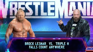 WWE 2k25 - Brock Lesnar vs Triple H: Falls Count Anywhere Match at Wrestlemania 41