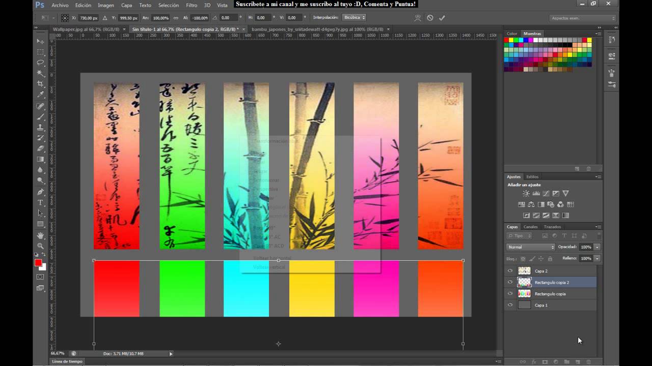 Adobe CS6 Crear wallpaper multicolor fácil y sensillo HD