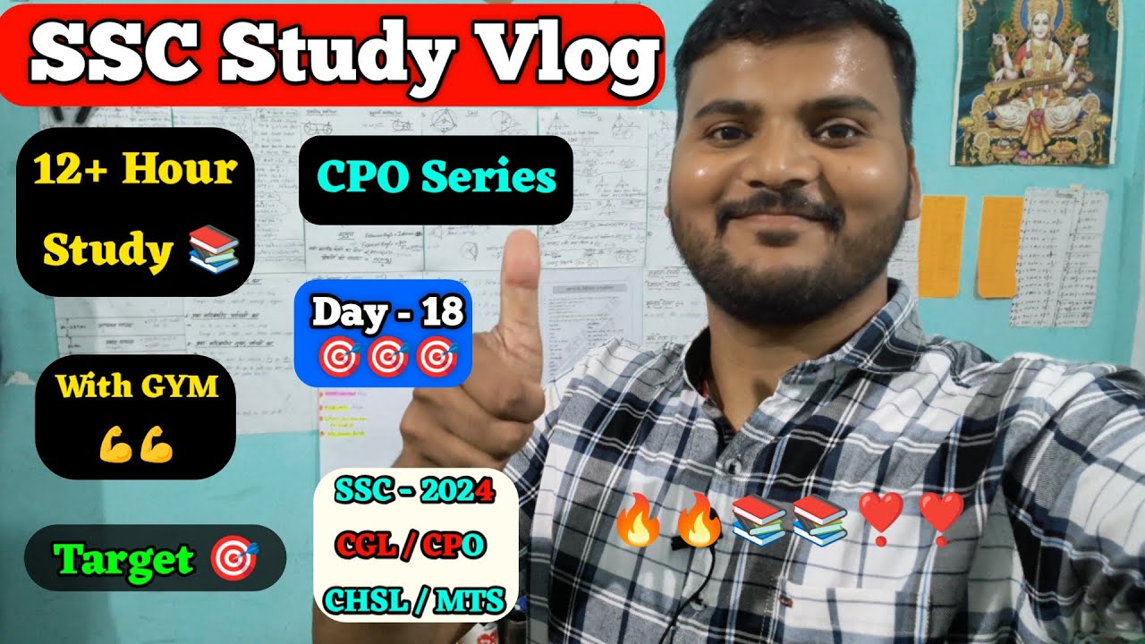 SSC Study Vlog 📚🎯| A Day in Life of SSC CGL ASPIRANT ️ | #Day18 #ssc # ...