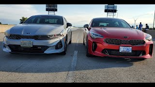 Sports Performance Kia K5 GT Vs  Kia Stinger GT Drive Review (Comparison)