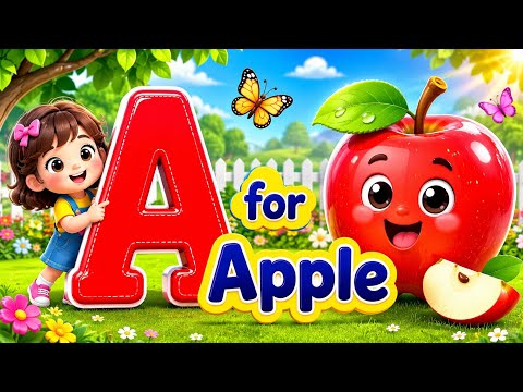 Phonic sound with two words a for apple b for ball english alphabet for toddlers @Ronukitv