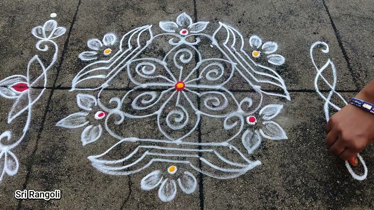Diwali deepam Rangoli 2024 Designs | 5x3 Dots Simple Deepavali muggulu |Diwali Border Rangoli Design