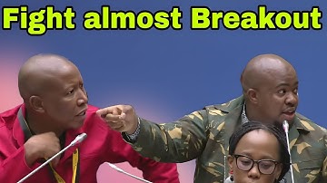 Julius Malema & Sibonelo Nomvalo almost fight in front of Senzo Mchunu. Hooliganism.