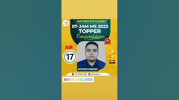 IIT-JAM Topper From @MathstatsClasses  #iitjamtopper #iitjam #drsantoshsir #shorts #viral