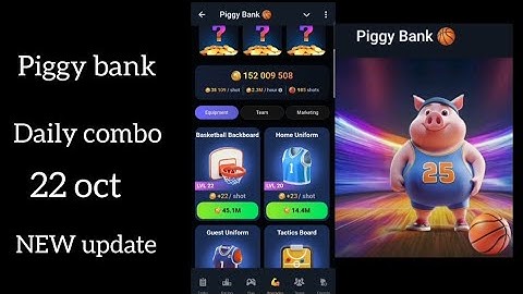 Piggy bank daily combo card new update piggy bank Airdrop listing date announced