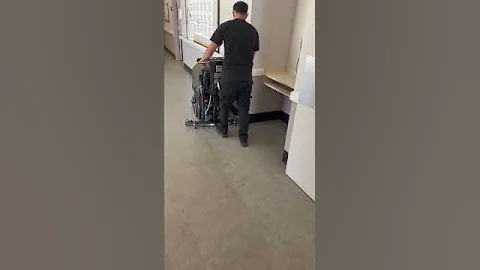 Kodiak K12 20 Orbital Edge floor scrubber, leaving a white stripe in a Healthcare Center